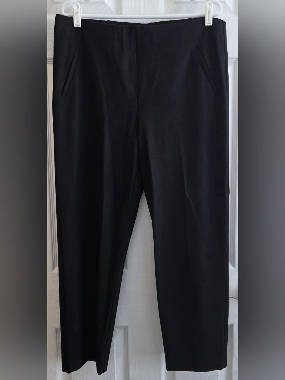 Chico's 2.5 Ankle Black Pants Faux Pockets Soft Classic Career